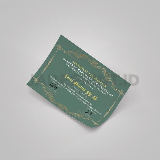 Sertifikat Uk. A4  (21x29,7 cm) - Linen